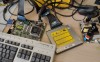 SBC test setup SBC connected to keyboard, CDROM drive, power supply